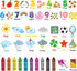 DECOWALL DS9-8056 Numbers Crayons Weather and Shape Wall Decals Stickers Kids Nursery