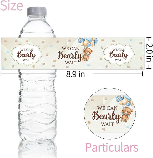 Maicaiffe 32 We Can Bexrly Wait Water Bottle Stickers, Baby Shower Water Bottle Label, Kids Birthday Party Decorations