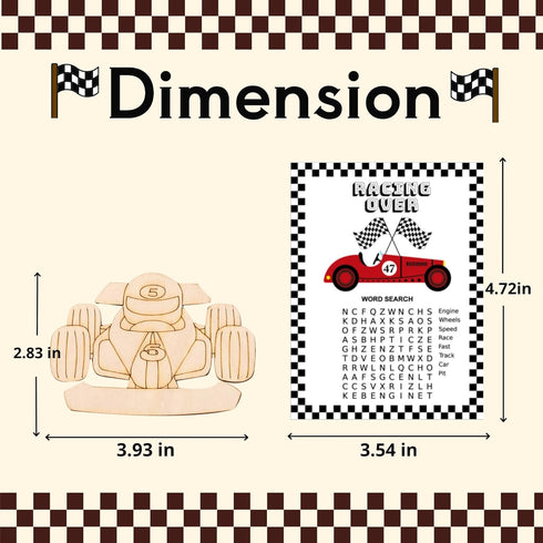 GEECOZYLIFE 24 Set Thank You for Coming Gifts - PCS Race Car DIY Crafts Kit - Unfinished Wooden Car Painting - Race Car