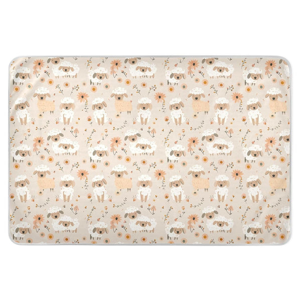 siphylline Cream Playful Lambs Extra Large Resuable Changing Pad Covers Water Resistant Diaper