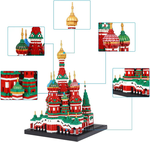Building Block Set - Saint Basil's Cathedral Architecture Model, 4300 PCS Educational Mini Blocks