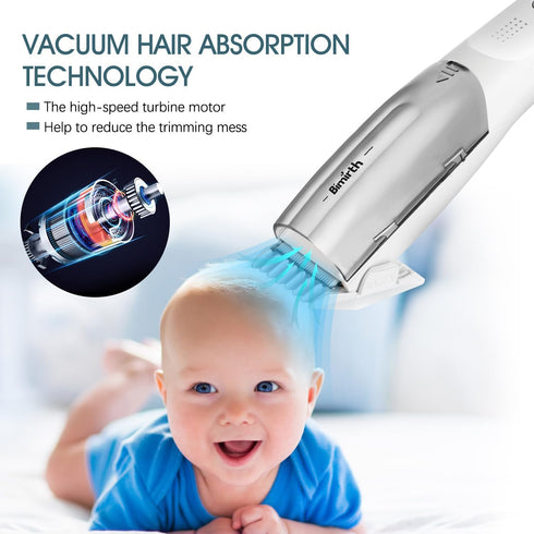 Trimmer Bimirth Baby Hair Clipper with Vacuum - Hair for Kids and Toddlers - Waterproof, Rechargeable, Cordless Hair