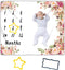 Baby Milestone Blanket, Floral Print Large Blanket for Girls and Boys, Newborn Photography, 48x40inch BTZZME177