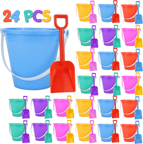 Holady 5'' Inch Sand Beach Buckets Pail with Shovels,Water Bucket for Beach Fun