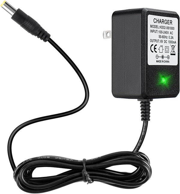 Cilehall 6V Charger for Kids Ride On Car Toys, 6 Volt Battery Charger