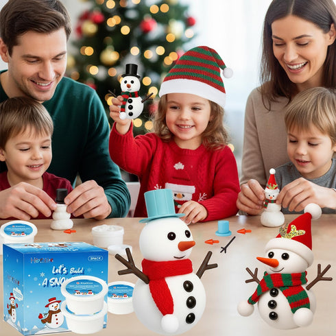 Hophine 3Pack Build a Snowman Kit, Molding Clay Snowman Kit, Christmas DIY Crafts for Kids, Perfect for Winter Holiday