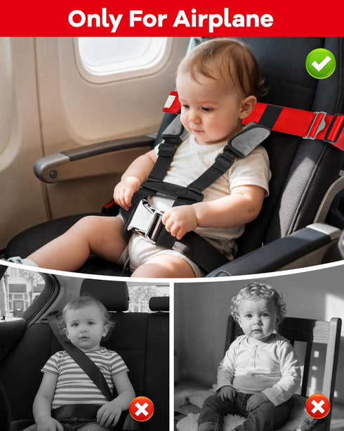 Duythy Airplane Harness for Toddlers with Soft Shoulder Pad Child Airplane Safety Travel Harness for Kids Baby Travel