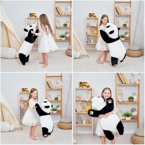 Panda Stuffed Animal, 1.87lbs Cute Weighted Plush Hugging Pillow Toy for Boys and Girls, 31.4 Inch