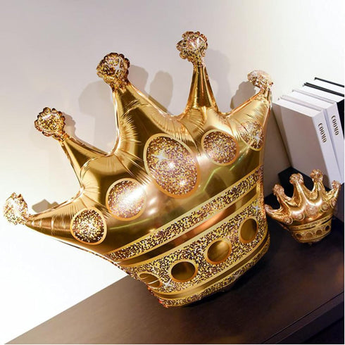 NC 6Pcs Gold Crown Foil Balloons - Birthday Party, Wedding & Bridal Shower Decorations