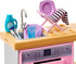 Barbie Furniture & Accessories Set, 10+ Pieces for Kitchen, Includes Dishwasher with Working Door & Sliding Rack