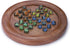 33 7 12x12 Inch Ajuny Wooden Solitaire Board Game Handcrafted Round Peg Puzzle with Marbles + Extra, Strategy Game