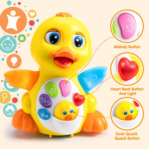JOYIN Baby Toys Duck - Infant Dancing Crawling Musical Toy 18+ Months with Music & Lights, Baby Easter Basket Gift