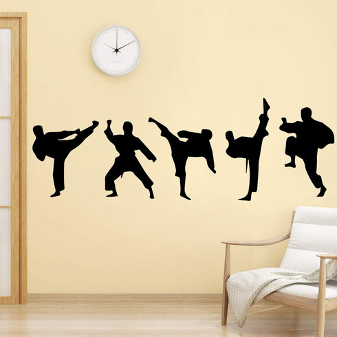 Amaonm Creative Vinyl Sport Taekwondo Wall Decor, Player Silhouette Decals, Removable DIY Stickers, 17"x51"