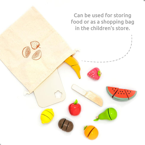 Set 3+ Cutting Fruit - Wooden Play Food Kitchen Accessory, Multi - Pretend Play Accessories, Wooden Cutting Fruit Toys