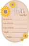Gosknor Baby Announcement Sign, 5.9in Newborn Announcement Sign, Oval Sunflower Hello World Sign,