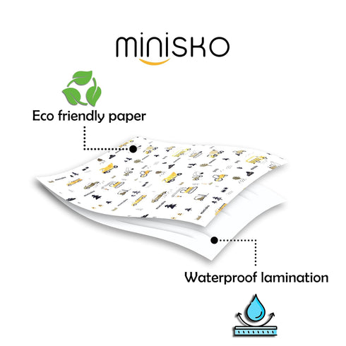 Vehicles | Disposable Splat Mats | Minisko | Under Highchair Splat Mat for Floor | Baby Led Weaning Supplies | Splash
