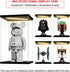 Acrylic Display Case for Collectibles - Clear Acrylic Box for Action Figures, Dolls, Lighted Trophy (Black-Solid Yellow)