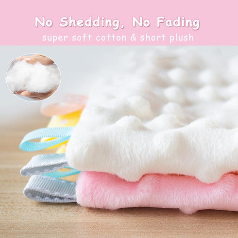 Lovey Bunny Security Blanket for Baby Girls and Boys, Soft Plush Stuffed Animal Blanket with Crinkle Ear