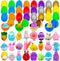 CHHOEAV 24 Pack Easter Mochi Squishy Toys Filled Easter Eggs, Plastic Easter Eggs