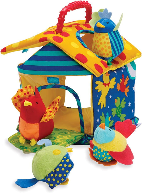 Manhattan Toy Put and Peek Birdhouse Soft Activity Toy, 7.5 x 7.5 x 9 Inches