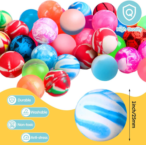500 Pieces Bouncy Balls in Bulk, 25 mm/1 Inch Rubber High Bouncing Balls for Kids Party Favors and Outdoor Activities