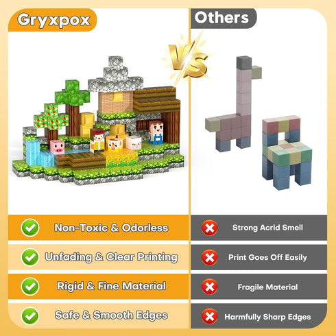 100pcs 3+, Set, Magnetic Blocks, Magnetic Building Blocks Gryxpox-STEM Toys for Kids Ages Magnet Tiles with Forest
