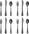 12-Piece Black Kids Silverware, E-far Stainless Steel Toddler Utensils, Safe for Preschooler/Children
