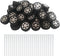 EUDAX 50pcs Plastic Roll 2mm Dia Shaft Toys Wheel & 25Pcs STEM Shaft Round Rod Axles for DIY Toy Models