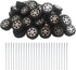 EUDAX 50pcs Plastic Roll 2mm Dia Shaft Toys Wheel & 25Pcs STEM Shaft Round Rod Axles for DIY Toy Models