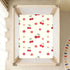 CZXW 52" 28" Cherry Floral Pattern Crib Sheets Fitted x Natural Cotton Soft & Breathable for Baby Crib Mattress