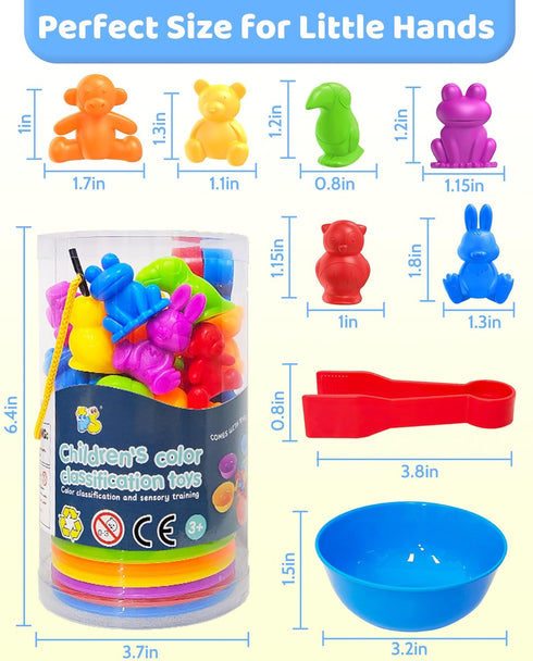 Counting Animals Montessori Toys for Boys & Girls Ages 3-5, Preschool Learning Activities & Sensory Gifts for Kids