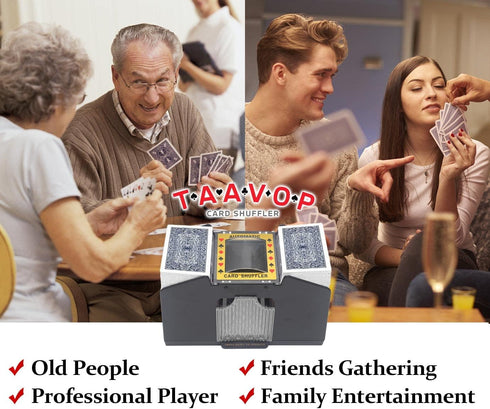 Card Shuffler 2-4 Deck Automatic - Battery-Operated Electric Card Shuffler for UNO/Poker