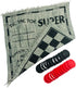 3 in 1 Giant Checkers Set and Tic Tac Toe Game with Reversible Rug - Indoor and Outdoor Board Game for Family, Great for Camping, Backyard, Lawn Game and other Activities