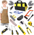 QeeHeng Kids Real Tools Set, Woodworking Tool Set, 38 Pieces with Tool Bag,
