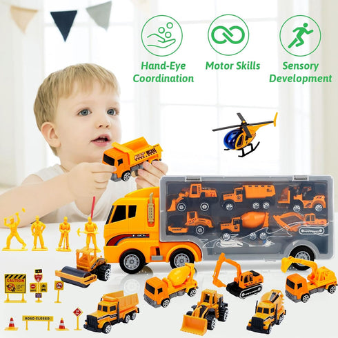 Boys,13 3 3 4 5 6 7 ALOTJOY Toys for Pcs Engineering Die-cast Construction Car Toddler Toys for Year Old Boys Vehicles