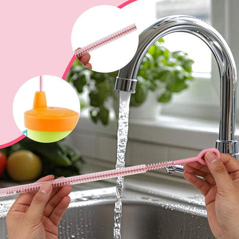 BOXOB 6pcs 31.5cm/12.4in Straw Cleaner Brushes for Stanley, Extra Long Full Bristles Coverage Reusable Straw Brush