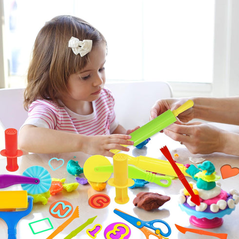 Set, 62 Sets 4-8, LCY WEDSHI Dough Tool Pcs Dough Tools for Kids Ages Dough Accessories Includes Alphabet Numbers