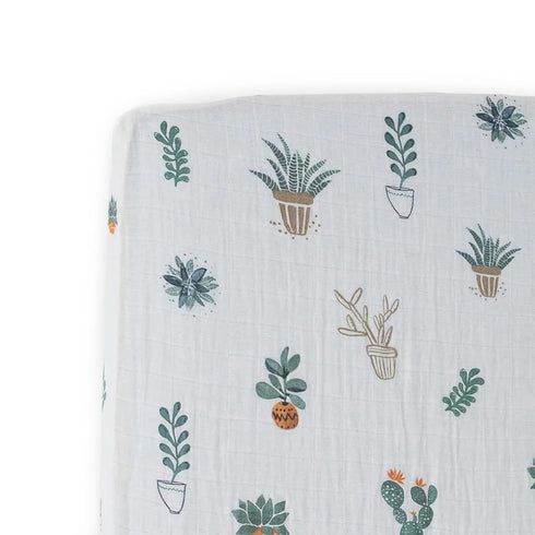 Little Unicorn Premium Crib Sheet | Breathable & Super-Soft Muslin Fabric (Prickle