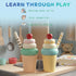 1-3, Playset Wooden Ice Cream Toys for Kids, Pretend Play Food Toy for Toddlers Kitchen Accessories Lolly Shop Games