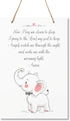 LifeSong Milestones Elephant Wall Decor Signs for Kids, Nursery Baby’s Room, 8” x 12” (Now I Lay me Down to Sleep Pink)