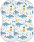 decor gift Summer 4 Pack 22x11in Cotton Burp Cloths Baby Breathable Cute Cartoon Tropical Shark Baby spit up Rags