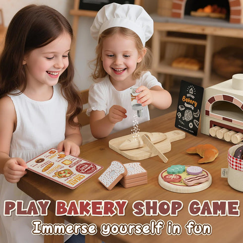 Playset, Set Playset Set 3-5 Lehoo Castle Wooden Play Food Toys, Pizza Oven Pretend Play Food for Kids Kitchen, Toddler