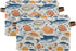 CWUPZAY 1 Pack Salmon Tuna Storage Basket Canvas Fabric Collapsible Storage Bins Box Organizer Waterproof for Home