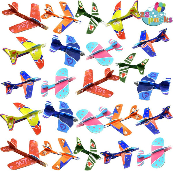 WODMAZ Foam Airplanes Toys for Kids, 7 Different Designs Foam Planes for Boys