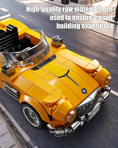 TYCOLE Set 8-12(313Pcs) Sports Cars Building Blocks with Display Case, Retro Race Car Building Toys, Collectible Model