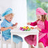 35PCS FUN LITTLE TOYS Wooden Play Food for Kids Kitchen, Pretend Cutting Food Toys with Wooden Tray, Dishes and Knife