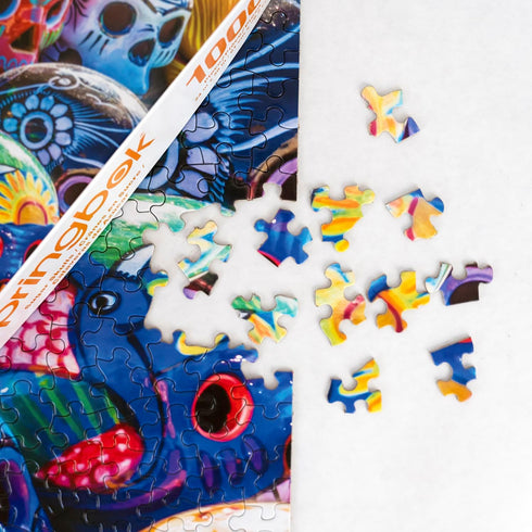 Springbok's Sugar Skulls 1000 Piece Jigsaw Puzzle - Colorful Display of Painted Skulls, Mexican Folk Art