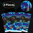 PHOGARY 3 Pack Video Game Tablecloth Blue Video Game Table Cover Geek Theme Birthday Party Decorations Supplies for Kids Player, 108 x 54 Inches