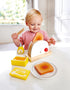 Set Hape White Wooden Pop-Up Toaster Pretend Play Breakfast Accessories for Preschoolers