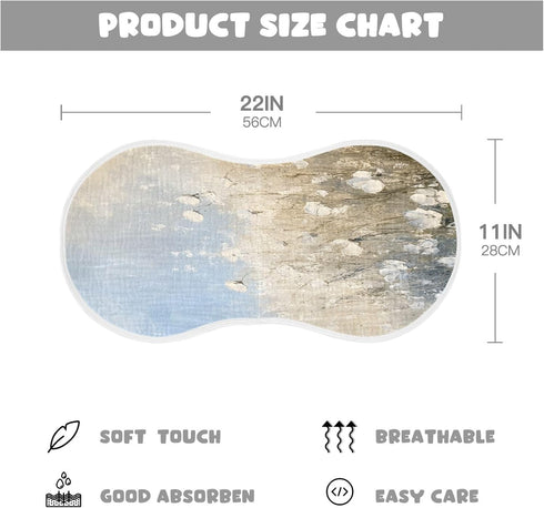 YETTASBIN Field White Flowers Muslin Baby Burp Cloth, Super Soft Absorbent Cotton Burp Rag Baby Bibs Feeding Cloth